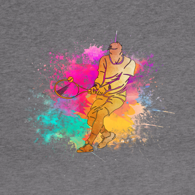 tennis watercolor Tennis Hoodie TeePublic